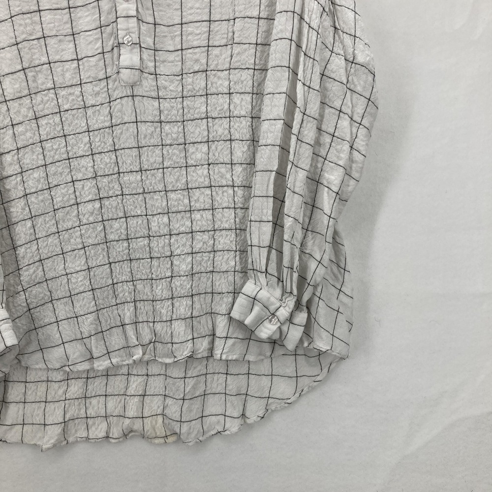 Jane + Delancey Shirt Womens 1X Windowpane Grid Long Sleeve Tunic Top Lagenlook - Picture 3 of 14